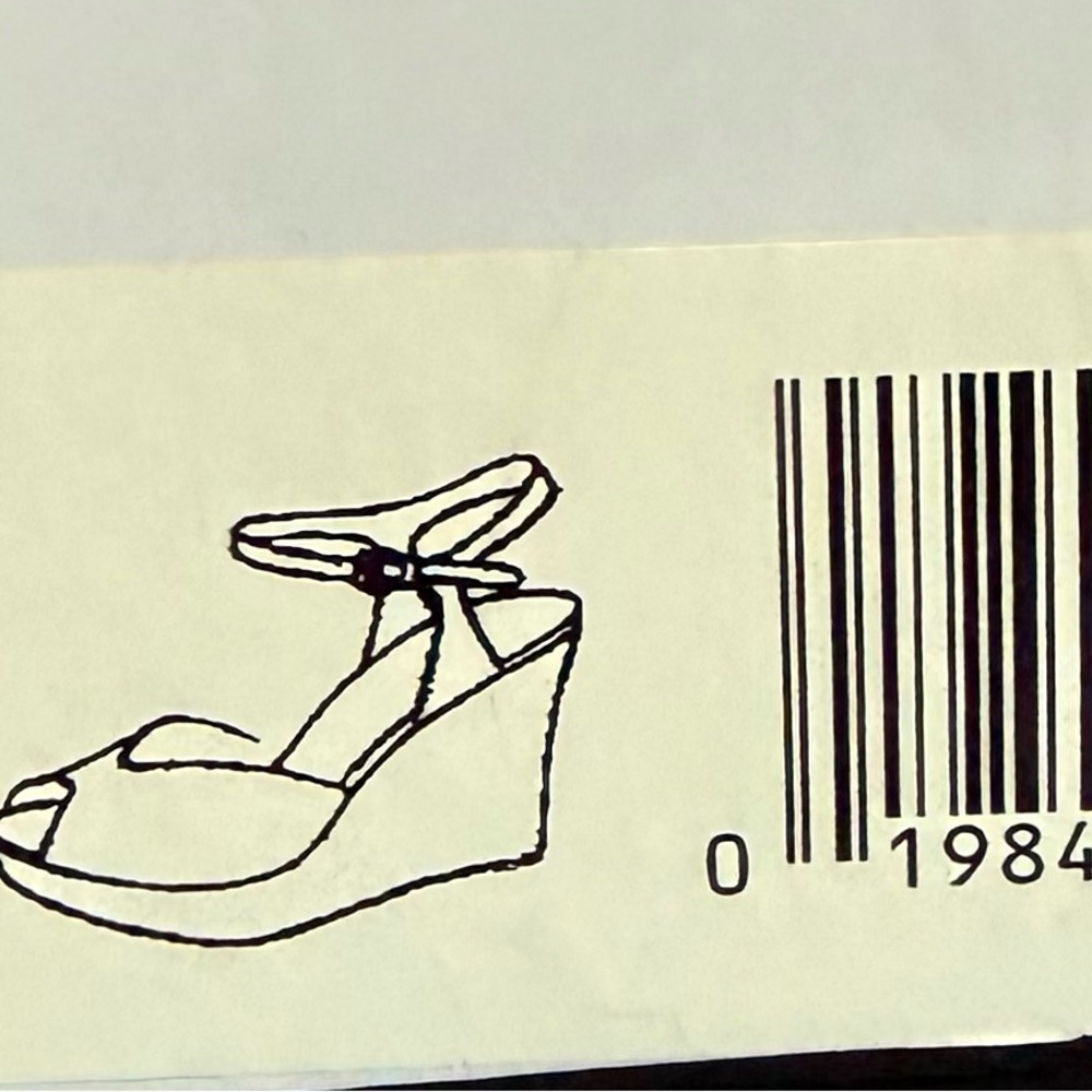 Nine West Black Suede Peep-Toe Wedge Sandals with Cork Platform - Picture 4 of 4